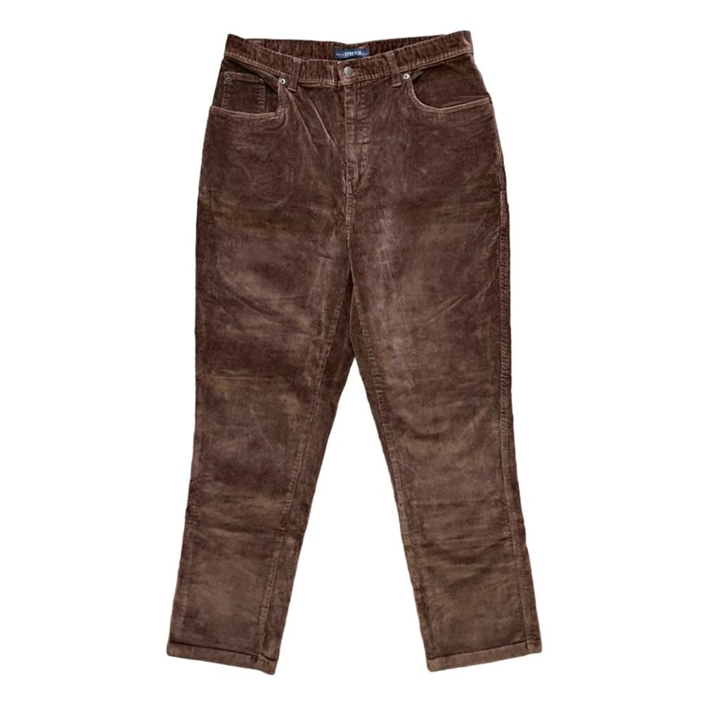 VTG BILL BLASS High Rise Straight Leg Corduroy Pants in Russet Brown SZ 12